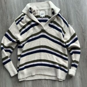 Aerie Striped Knit Sweater in Cream, Green, Lavender and Blue
